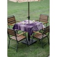 thumbnail image 4 of Outdoor Tablecloth with Umbrella Hole for Patio/Picnic/Party/Camping, Purple Mountain Waterproof Table Cloth Square Cover Washable, Misty Forest Nature Woodland Pine Tree Landscape (54"x 54"), 4 of 8