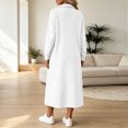 thumbnail image 5 of Sheghy Summer Dresses 2026 Autumn Winter Lapel Half Button Drop Shoulder Relaxed Fit Solid Shirt Dress White M, 5 of 6