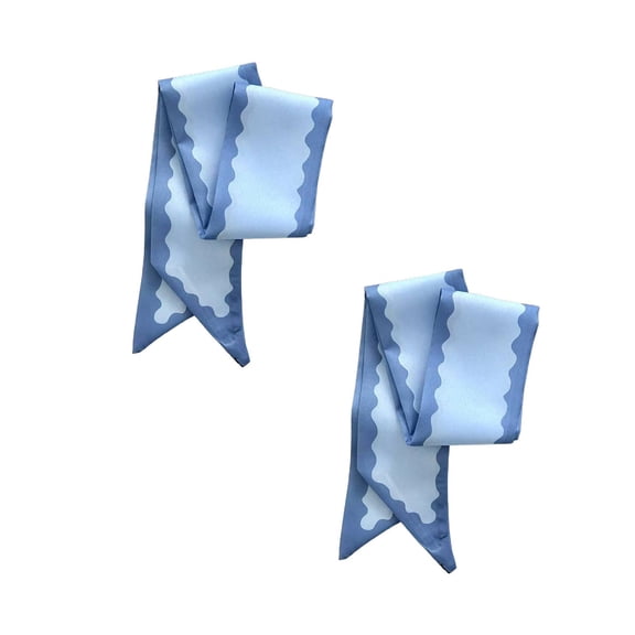 Wreath Sash for Front Door, Light Blue Cotton Wreaths Satin Sash, Burlap Garland Ribbon Accessories for Wreath Yard Doorway Indoor Outdoor Bow Bridal Shower Home Decor, 2 Pcs, 35.43x2.75"