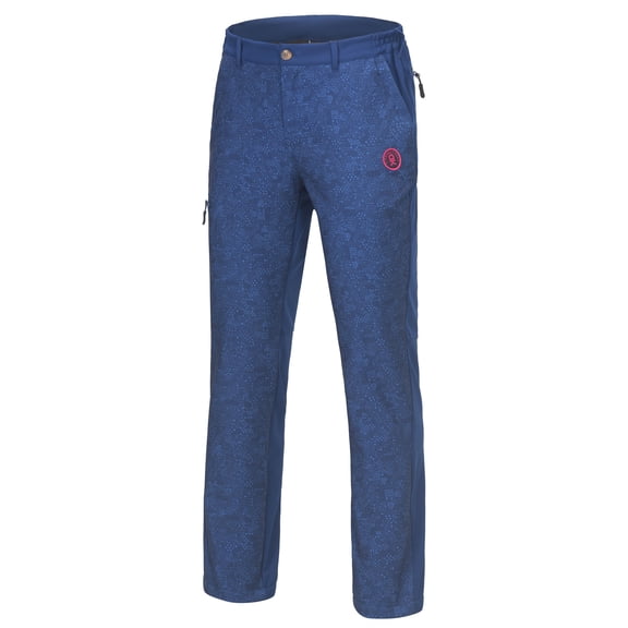 Women's Softshell Pants Fleece-Lined & Water-Repellent, Designed for Hiking, Skiing & Snowboarding Blue Stars S