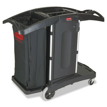 Rubbermaid Commercial Compact Folding Housekeeping Cart 22w x 51 3/4d x 44h Black 9T76