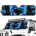 thumbnail image 2 of Uorisanigo Windshield Sun Shade for 2018-2023 Jeep Wrangler JL 4XE Gladiator JT Accessories Foldable Blue Heart Dolphin Windshield Sunshade Sun Visor Blocks UV Rays and Keep Vehicle Cool, 2 of 7