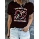thumbnail image 1 of Camiseta informal de manga corta y cuello redondo para mujer, con estampado "Me das mariposas", estampado geométrico, de punto de algodón, cómoda camiseta de verano, ropa deportiva para el tiempo libr, 1 of 8