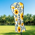 thumbnail image 2 of Golf Club Covers, Watercolor Yellow Flowers Premium PU Leather Driver Hybrid Putter Head Covers with Velvet Lining, Waterproof Golf Gifts for Men Women, 2 of 11