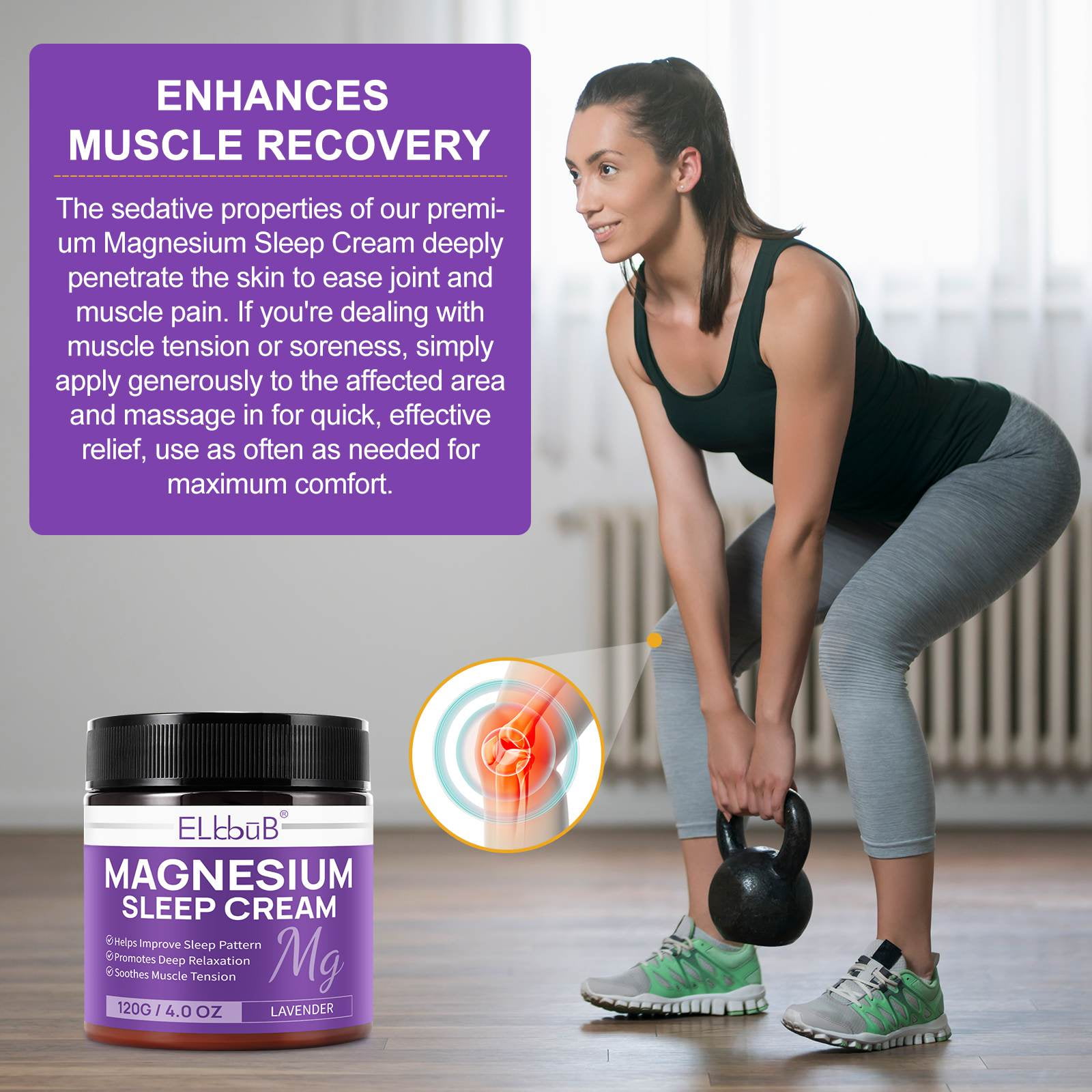 Elbbub 3-Pack Magnesium Sleep Cream (Lavender) - Deep Relaxation - Better Sleep - Hydration, Magnesium Body Lotion