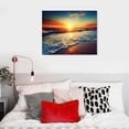 thumbnail image 4 of JRXY  Blue Ocean Seascape Canvas Prints Wall Art Sea Beach Pictures Sunset Waves Paintings for Living Room Bedroom Home Decorations Office Modern Framed Ready to Hang Artwork 20x16in, 4 of 4