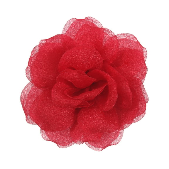 Rose Flower Brooches and Pins for Women | Red Brooches for Women with Hair Clip | Hair Pins for Women & Flower Clips for Hair | Lapel Pins for Women | Hat Pins for Women, Rose Pin 3.1 Inches, Red