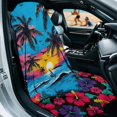 thumbnail image 3 of XYZCANDO Tropical Sunset Hibiscus & Palm Tree Print Car Seat Towel Cover, Sweat-Absorbent Car Cushion Seat Covers Machine Washable Non-Slip for Cars Sedans, 3 of 11