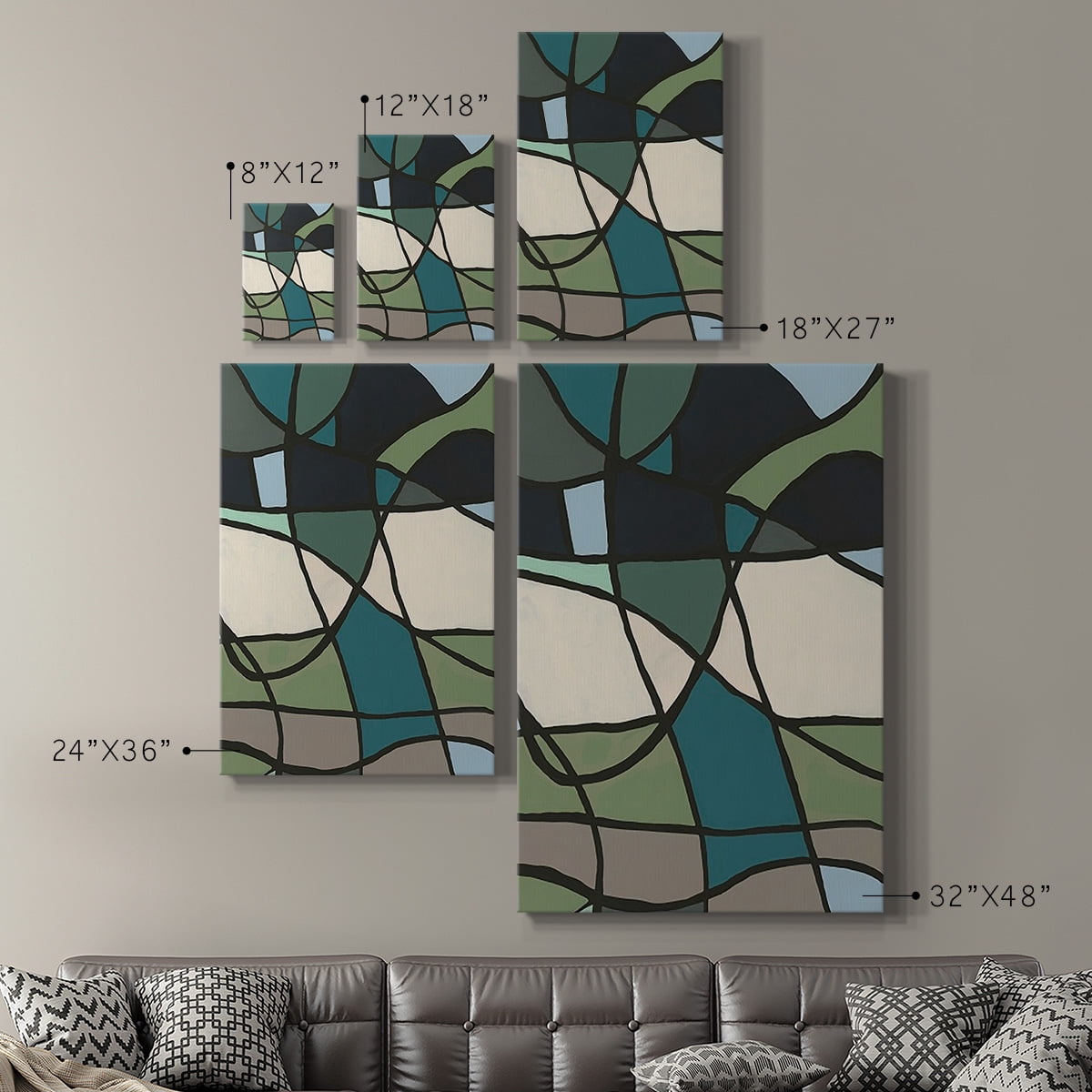 Multicolor Stained Glass I Premium Gallery Wrapped Canvas - Ready to Hang