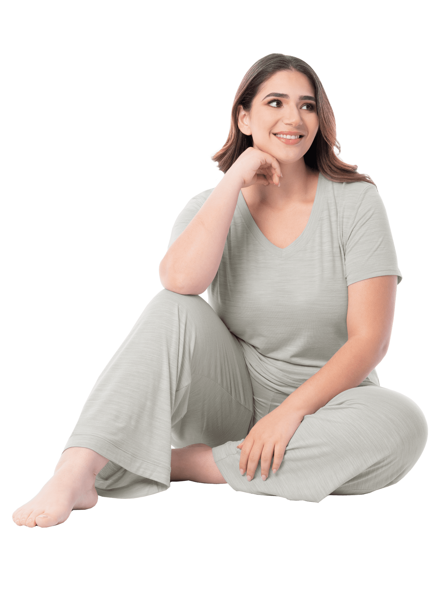 Fruit of the Loom Women's Soft & Breathable V-Neck Short Sleeve Top & Pajama Pant Set, Sizes S-4X
