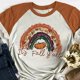 thumbnail image 1 of Camiseta Con Estampado De Calabaza De Color En Contraste A La Moda Para Mujer, Camisetas De Cuello Redondo De Verano Likrtyny Arte Deco, 1 of 2