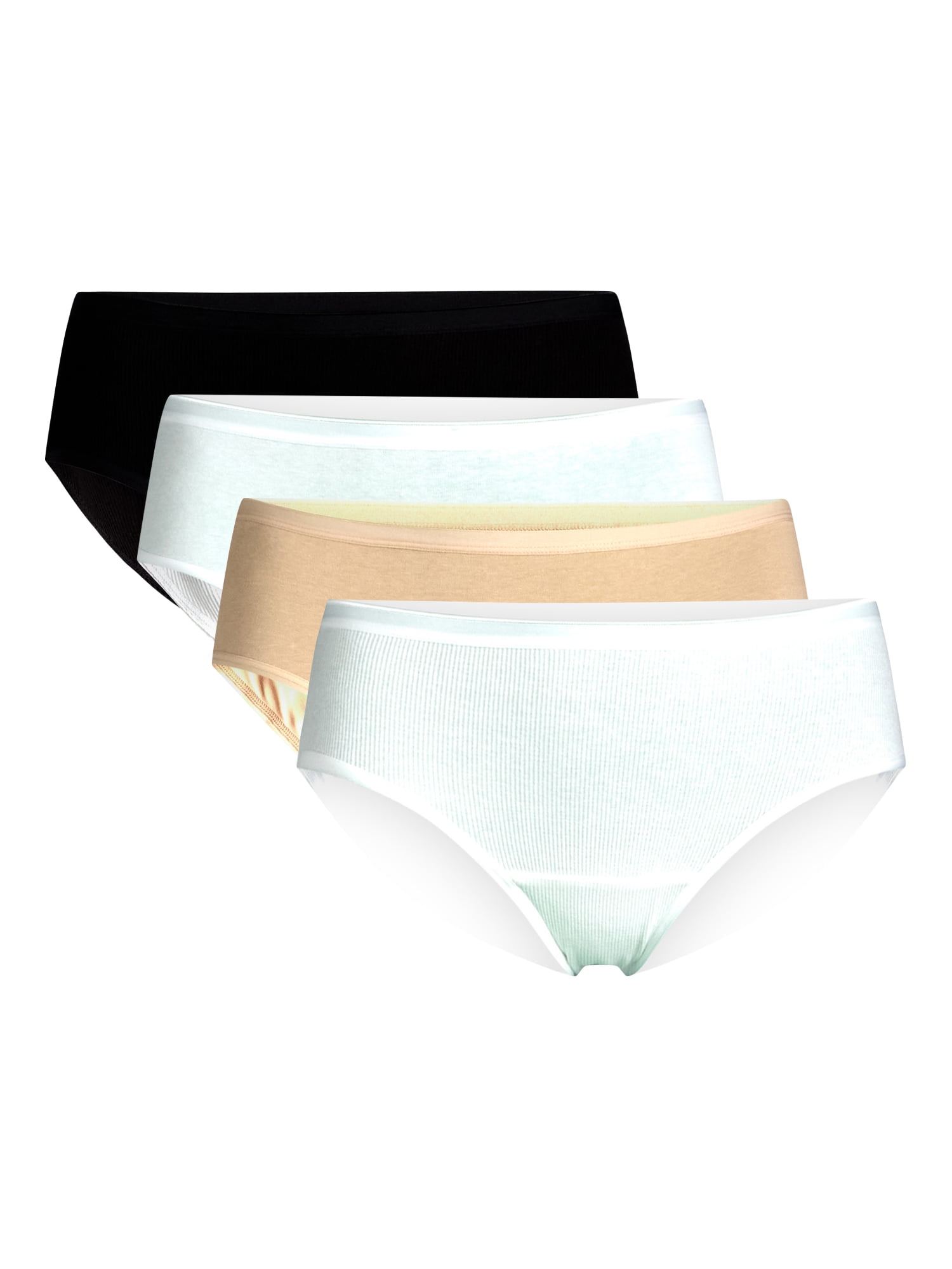 Joyspun Women's Cotton-Blend Hipster Panties, 6-Pack, Sizes S-XXXL