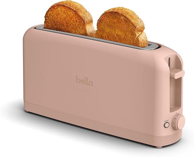 2 Slice Slim Toaster with 10 Inch Long Slot 6 Shade Settings Reheat and Cancel Functions Anti-Jam and Auto Shutoff 900W Blossom