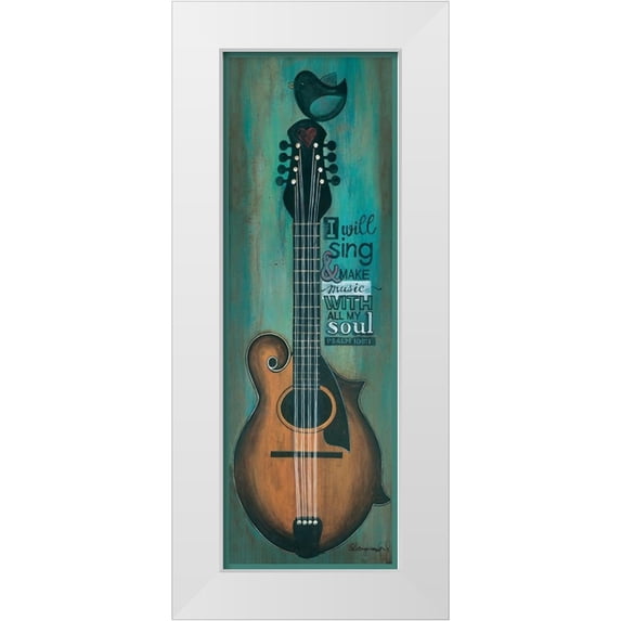 Crawford, Tonya 11x24 White Modern Wood Framed Museum Art Print Titled - I Will Sing