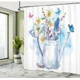 thumbnail image 5 of Ambesonne Flower Shower Curtain, Summer Bouquet Vintage, 69"Wx84"L, Multicolor, 5 of 5