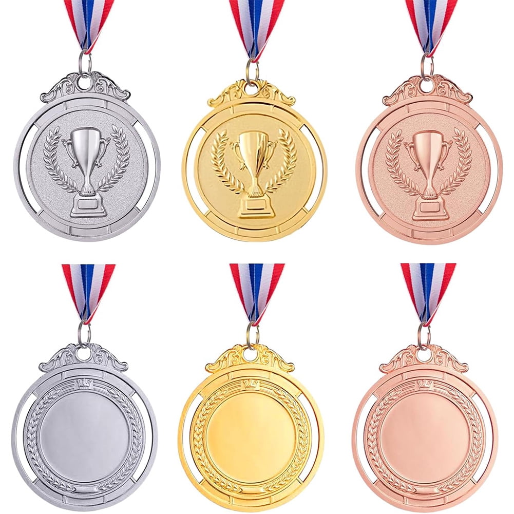 BLEEUS 30pcs 2inch Gold Silver Bronze Award Medal With Neck Ribbon Winner Medal(trophy) Sporting Supplies (Trophy)