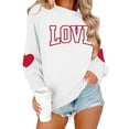 thumbnail image 5 of Itsame Women Long Sleeve T-Shirts Valentine's Sweatshirt Loose Crew Neck Tops White Size XS, 5 of 10