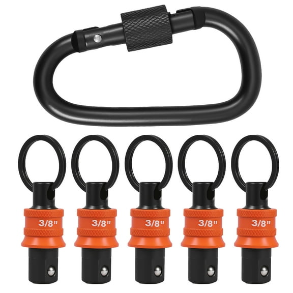 5 Pcs Socket Holder Keychain with Quick Release and Clip Heavy Duty Keychain Socket Holder for Mechanics Electricians and Construction Workers