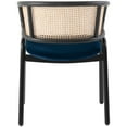 thumbnail image 6 of LeisureMod Ervilla Mid Century Modern Dining Chair With Stainless Steel Legs Velvet Seat and Wicker Back, Contemporary Dining Arm Chairs for Kitchen and Dining Room, Set of 4 (Navy Blue), 6 of 10