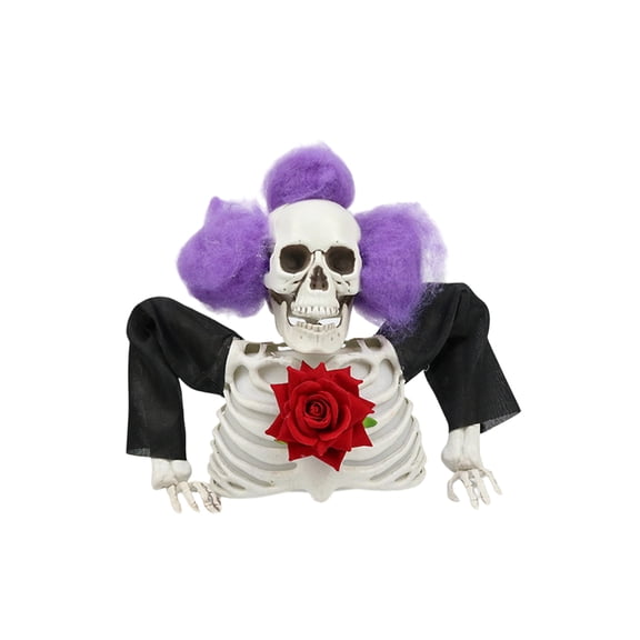 1 Pcs Groundbreaker Skeleton Halloween Decoration 10 X 9 Inch Spooky Clown Skeleton Decor for Lawn Yard Garden Haunted House Halloween Party