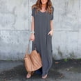 thumbnail image 2 of adviicd Robes Décontractées pour Femmes Robes Formelles 2024 Col en V Dentelle Florale Robe Maxi en Tulle Gris Foncé, TG, 2 of 5