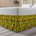 thumbnail image 1 of Ethnic Bed Skirt, Abstract Traditional Different Color Evil Eye, Elastic Bedskirt Dust Ruffle Wrap Around for Bedding Decor, 4 Sizes, Yellow Multicolor, by Ambesonne, 1 of 2