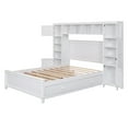 thumbnail image 4 of Bellemave Full Size Platform Bed Frame with Four Storage Drawers Underneath and Built-in Cabinet, Bookcase Headboard, Wood Cabinet Bed for Teens, Adults,White, 4 of 8