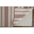 thumbnail image 3 of 10' X 14' Red And Ivory Striped Dhurrie Hand Woven Stain Resistant Area Rug, 3 of 5