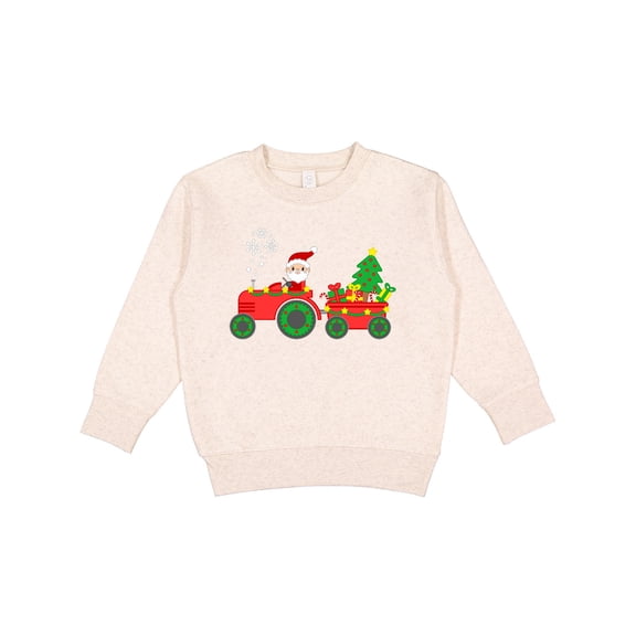 Inktastic Santa on Christmas Tractor Toddler Sweatshirt