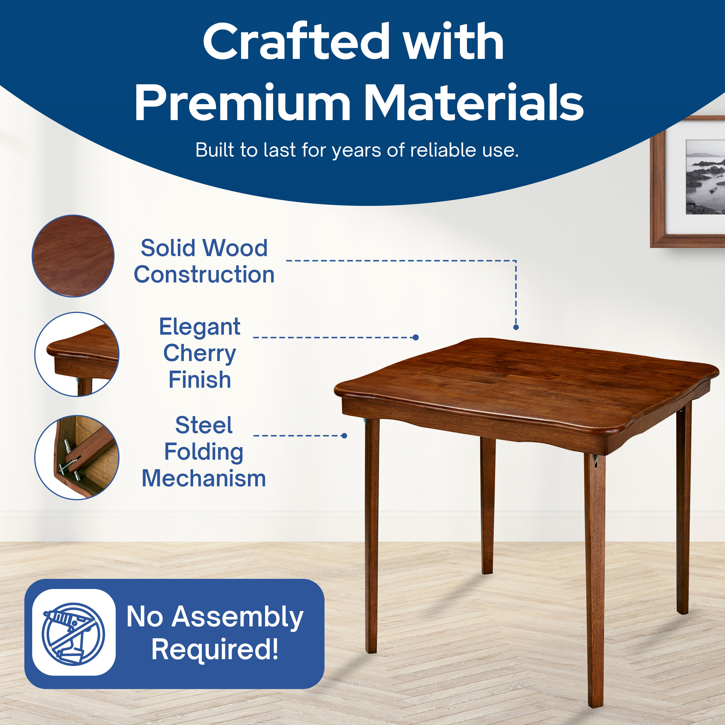 Stakmore Folding Card Table, Cherry Fruitwood photo 3