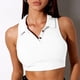 thumbnail image 2 of Blusa corta ajustada sin mangas con botones y cuello en V de Color sólido a la moda para mujer Pompotops  lopia995154, 2 of 9