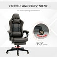 thumbnail image 6 of Vinsetto Racing Gaming Chair Diamond PU Leather Office Gamer Chair High Back Swivel Recliner with Footrest, Lumbar Support, Adjustable Height, Brown, 6 of 10