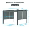 thumbnail image 5 of Aoodor 10 x 12 ft. Outdoor Pergola with Retractable Canopy, Aluminum Frame, 2 Pieces Sun Shade Shelter, 5 of 9