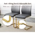 thumbnail image 5 of JUFU 55'' Modern Dining Table Set for 4, White Dining Table with Golden Metal Frame, Rectangular Dining Table with 4 Gray Faux Leather Chairs, Ideal for Kitchen & Dining Room, 5 of 10