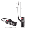thumbnail image 2 of Candado de aduanas, candado de combinación para equipaje, candado de combinación para equipaje con cable de acero, 2 of 4