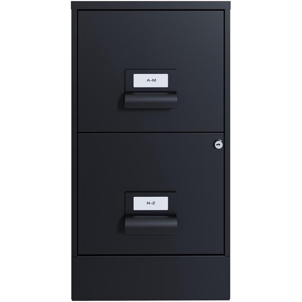 Pemberly Row 2 Drawers Vertical Black Metal Filing Cabinet Pre-assembled