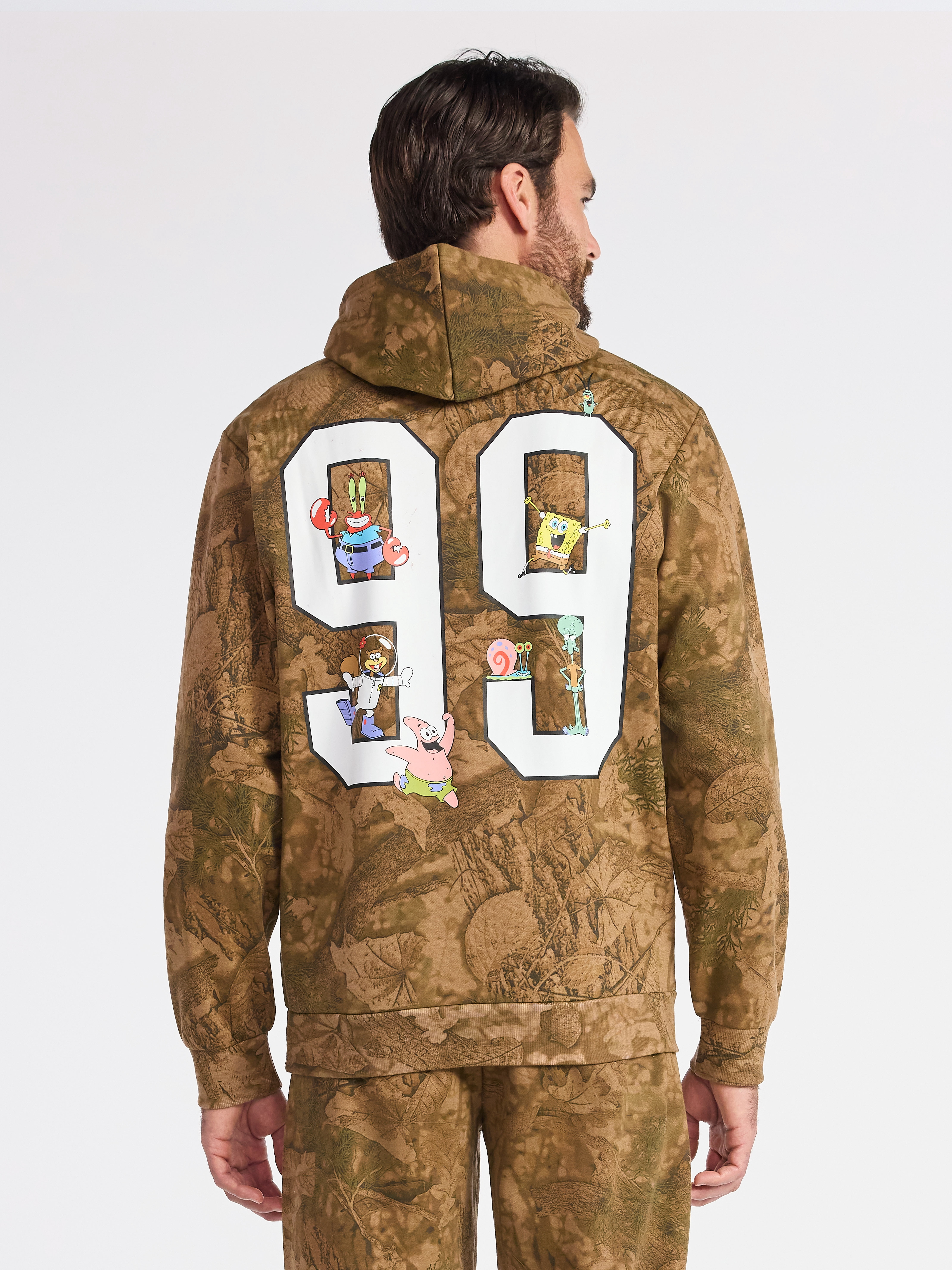SpongeBob SquarePants Men's & Big Men's Graphic Fleece Hoodie with Long Sleeves, Sizes S-3XL