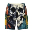 thumbnail image 4 of Lsque Mens Swim Trunks Modern Hip-Hop Skull Pattern - Bathing Suit Compression Liner - Beach Swim Shorts Swimwear - (S-3XL) - Stretch Quick Dry -Large, 4 of 9
