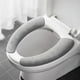 thumbnail image 4 of Funda de asiento de inodoro universal, suave, de color sólido, con adhesivo, lavable, para calentar el asiento del inodoro, 4 of 6