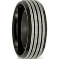 thumbnail image 4 of Titanium Brushed & Polished Black Ip-Plated Striped 8mm Band (Size 11) Made In China tb309-11, 4 of 5