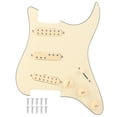 thumbnail image 1 of Golpeador de guitarra eléctrica de plástico beige SSS29 con carga. Juego de protectores de púas., 1 of 12