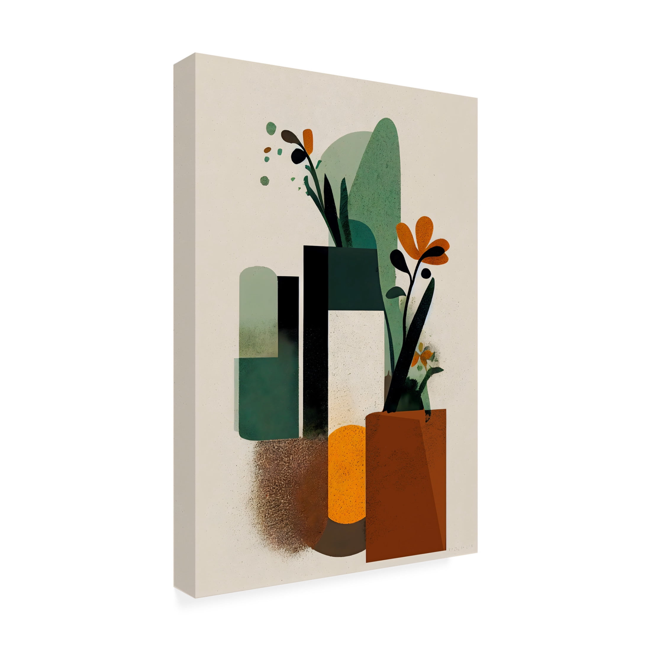 Canvas Wall Art - Treechild 'Geometric Vases' Wall Art for Living Room, Bedroom, or Office D?cor by Trademark Fine Art - 16 x 24 Inches