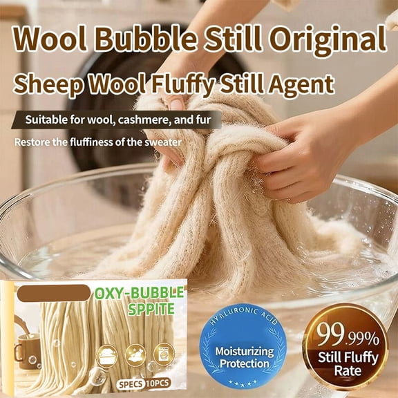 Kieccall Sweater Reducer Wool Softener Detergent 10 Pack, Knit Wear Care, Home Laundry, Gentle Softening Cleaning