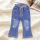thumbnail image 1 of Pantalones vaqueros largos para niñas, pantalones de primavera y verano, pantalones vaqueros acampanados con estilo para niñas pequeñas, pantalones casuales para niños, pantalones vaqueros para niñas, 1 of 6