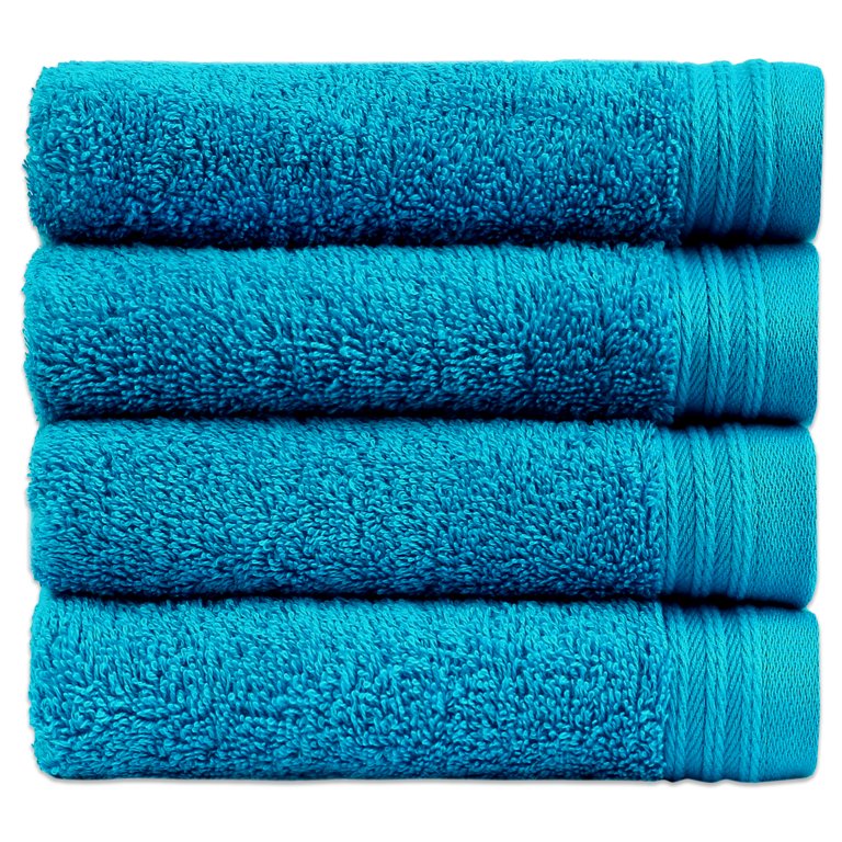 Weidemans Premium Towel Set of 4 Hand Towels 18 x 30 Color: Apple Green and Petrol |100% Cotton|4 Ultra Soft and Highly Absorbent Hand Towels for