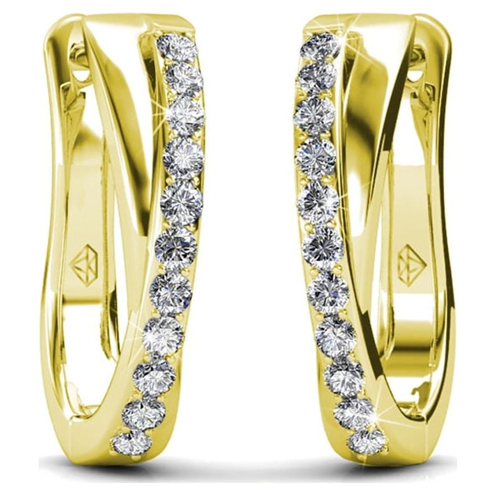 Cate & Chloe Amaya 18k Yellow Gold Plated Hoop Earrings | Women's Crystal Earrings, Jewelry Gift for Her - image 5 of 9
