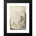 thumbnail image 2 of Giacomo Guardi 18x24 Black Modern Framed Museum Art Print Titled - Capriccio of Classical Ruins with a Fortress, 2 of 5