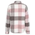 thumbnail image 5 of XFLWAM Plaid Jackets for Women Flannel Shacket Coats Oversized Button Down Shirts Turn-down Collar Jacket with Pocket Pink L, 5 of 5