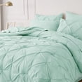 thumbnail image 4 of Cozy Comfort Mint Green King Size Comforter Set - Bedding Set King 7 Pieces, Pintuck Bed in a Bag Green Bed Set with Comforter, Sheets, Pillowcases & Shams, 4 of 7