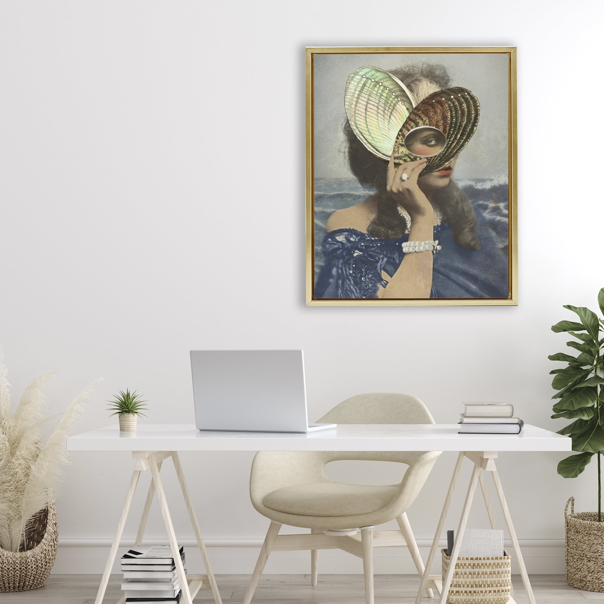Stupell Industries Portrait of Naturalist Gold Framed Floater Canvas Wall Art, design by Victoria Barnes